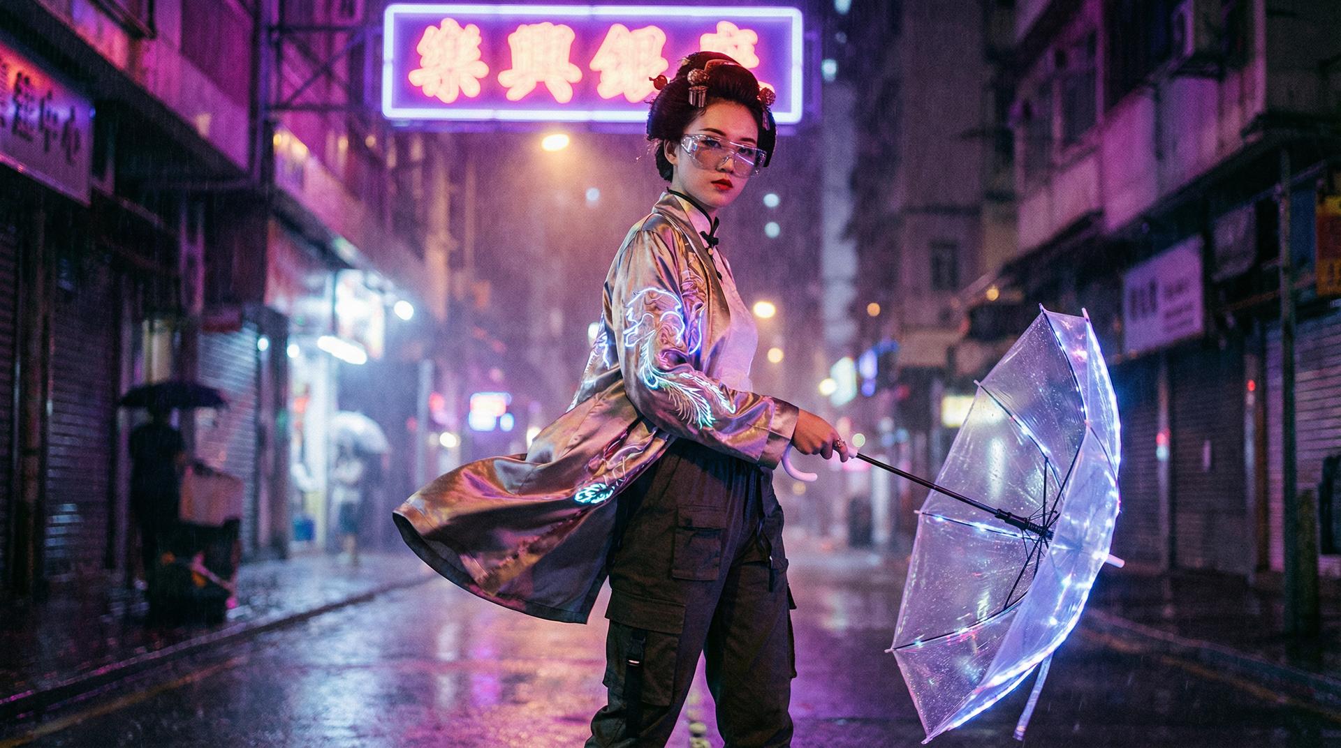 国产视频赛博朋克都市夜景短传媒制作